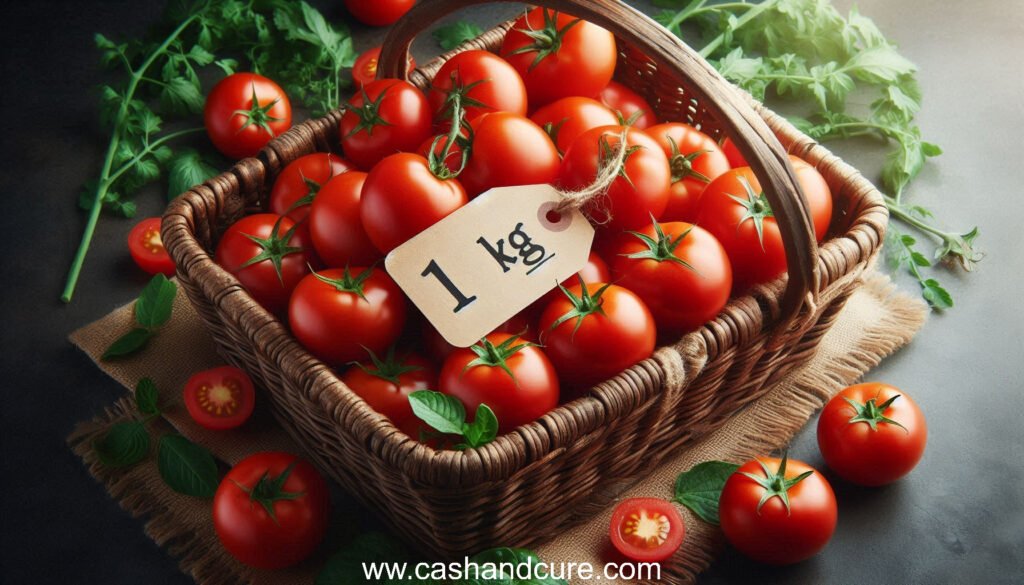 What is found in 1 kg of tomatoes