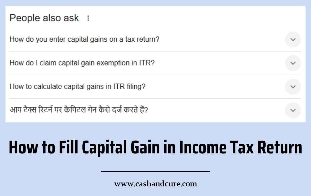 How to Fill Capital Gain in Income Tax Return: Income Tax Calculation Statement